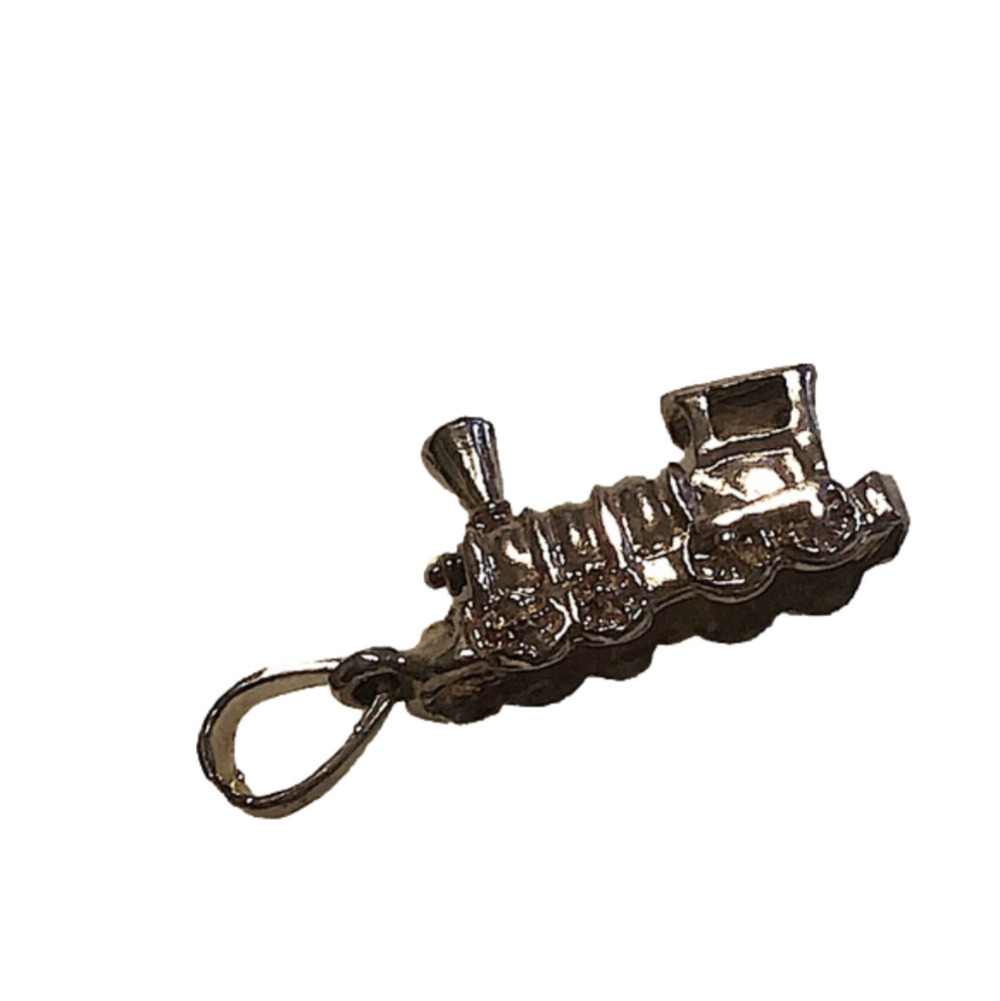 Vtg Sterling Silver Train Engine Mini Pendant